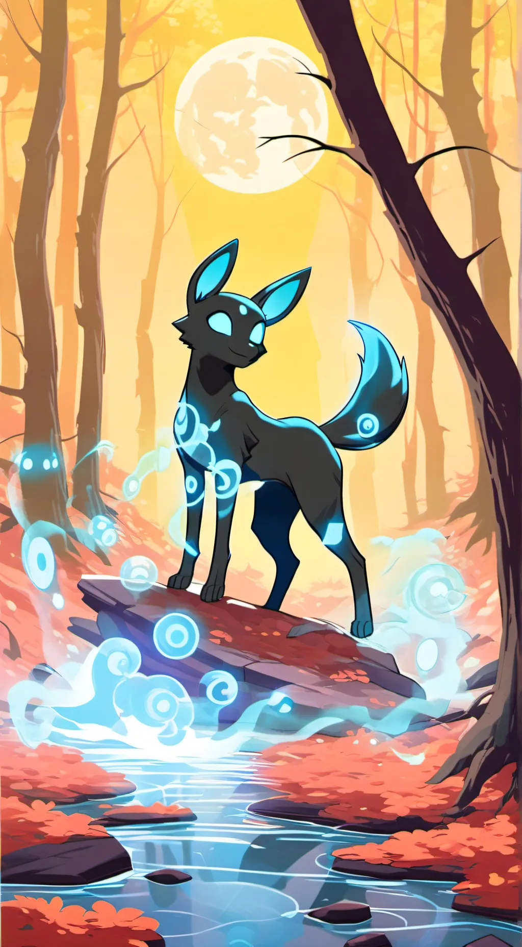 ai character: Ghost Umbreon  background