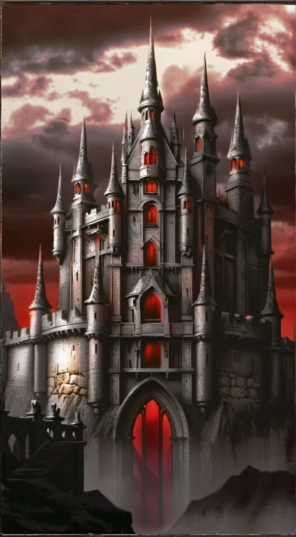 ai character: Red queen castle background