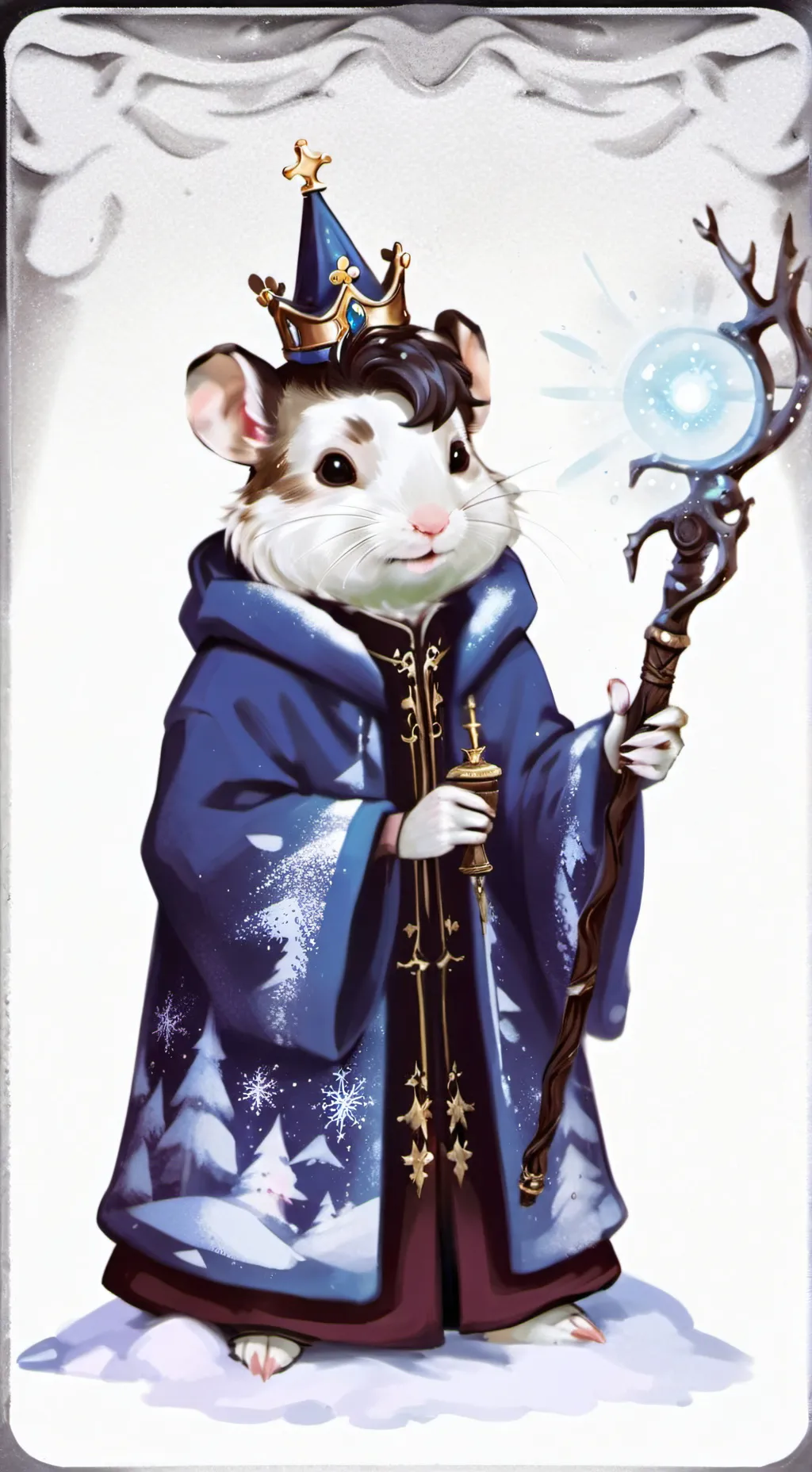 ai character: FrostMonarchChomik background