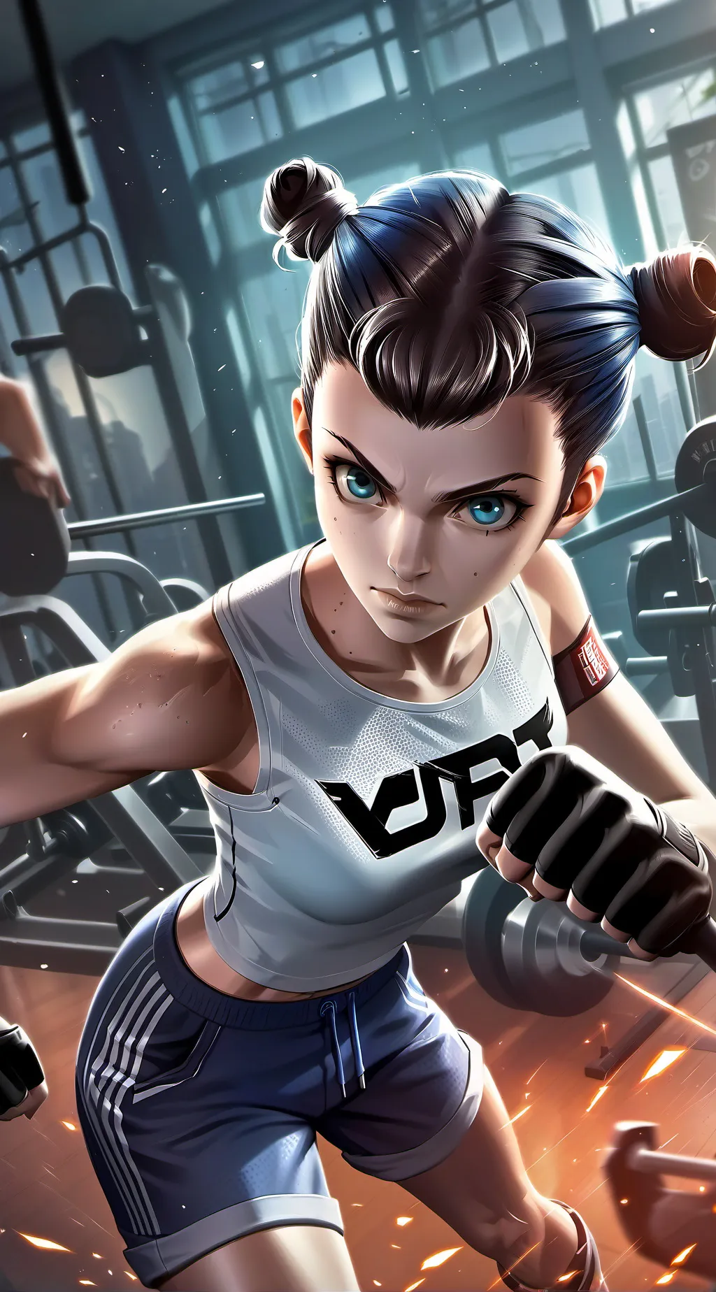 ai character: Mila the Fitness Fury background