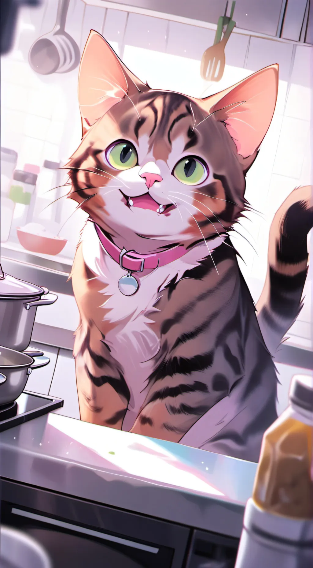 ai character: kitchen cat🍳🐱 background