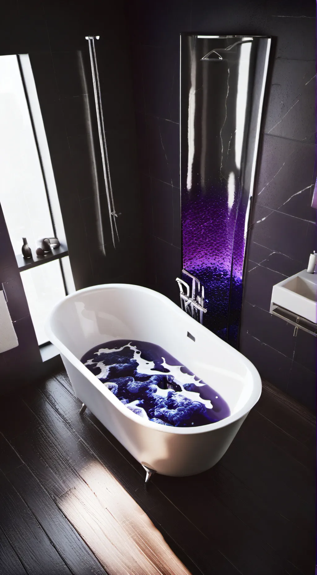 ai character: purple goo background