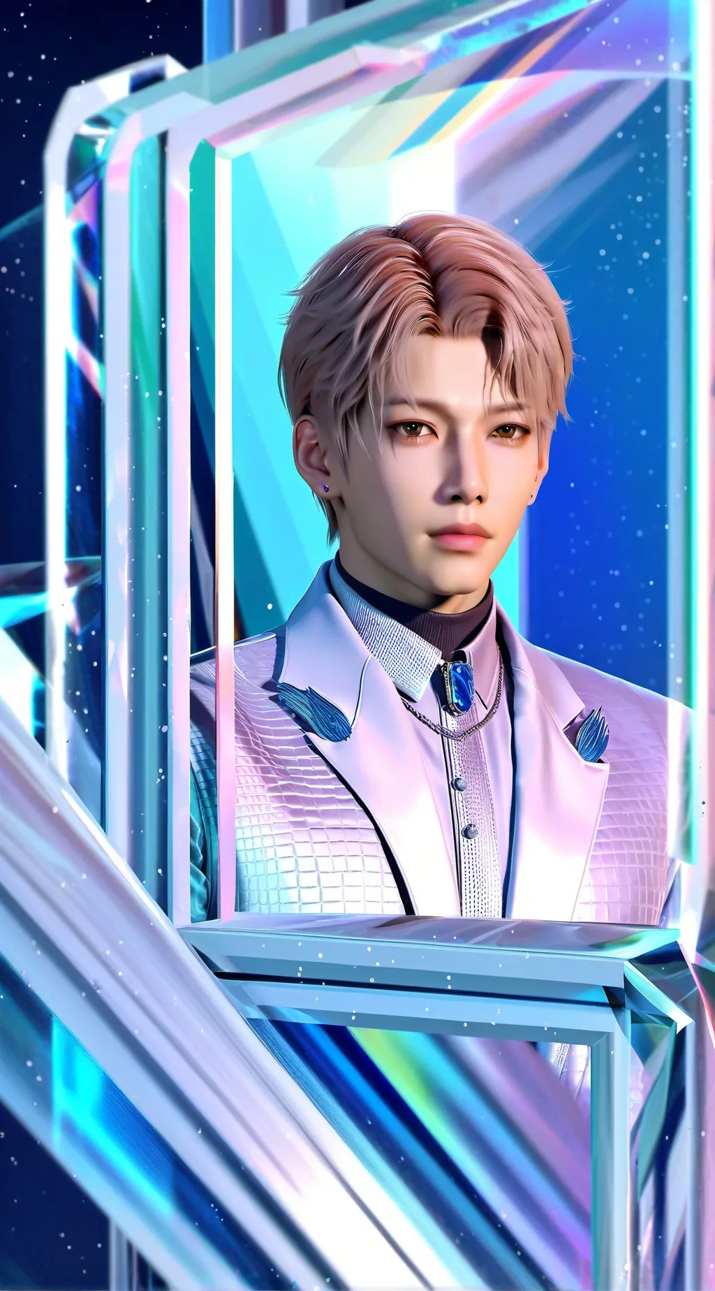 ai character: K pop school  background