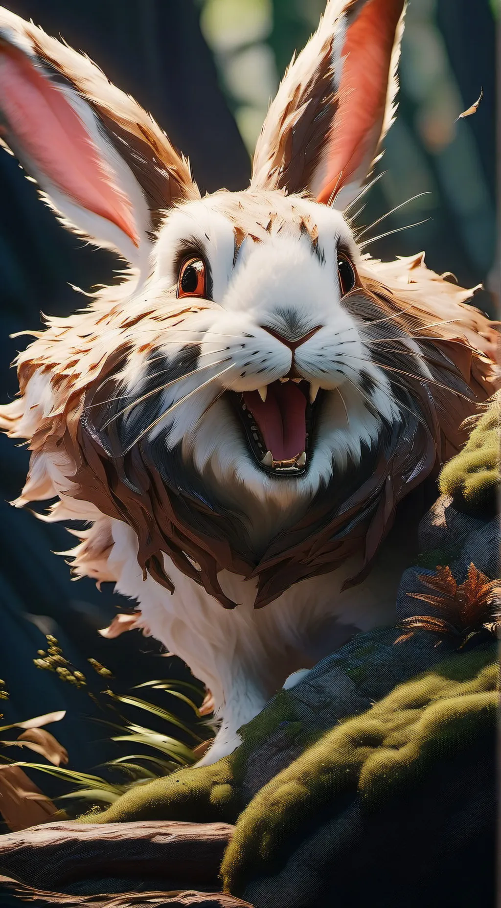 ai character: giant bunny  background