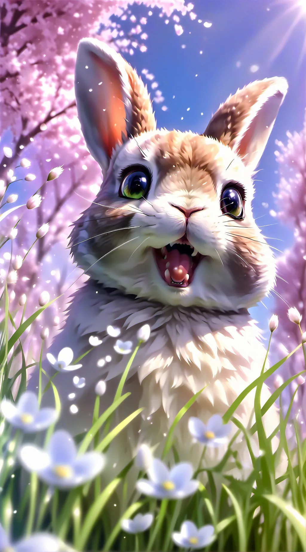 ai character: giant bunny  background
