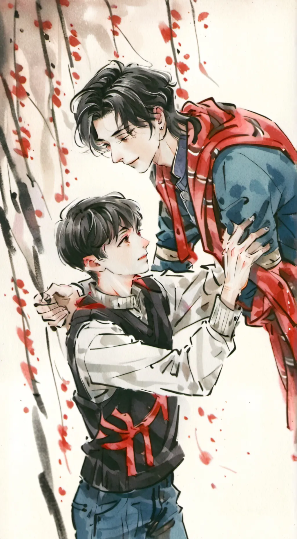 ai character: Benson and Eli  background