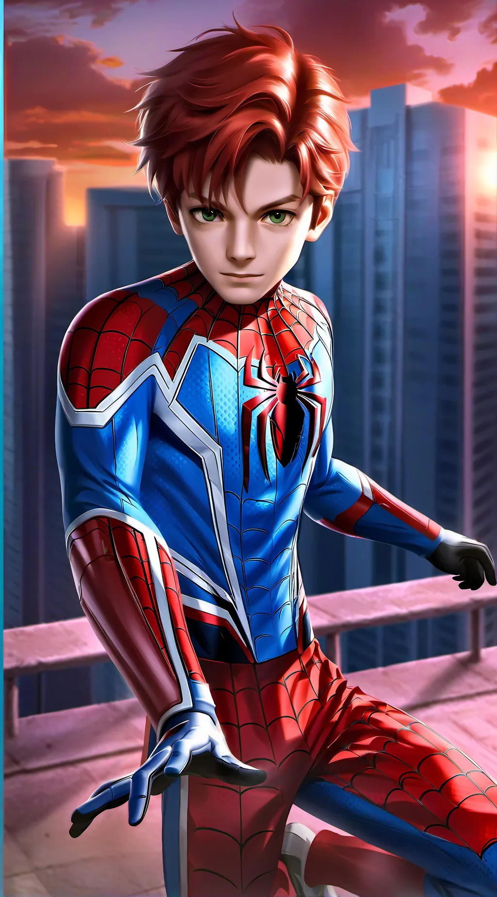 ai character: MHA Spider-man boy background