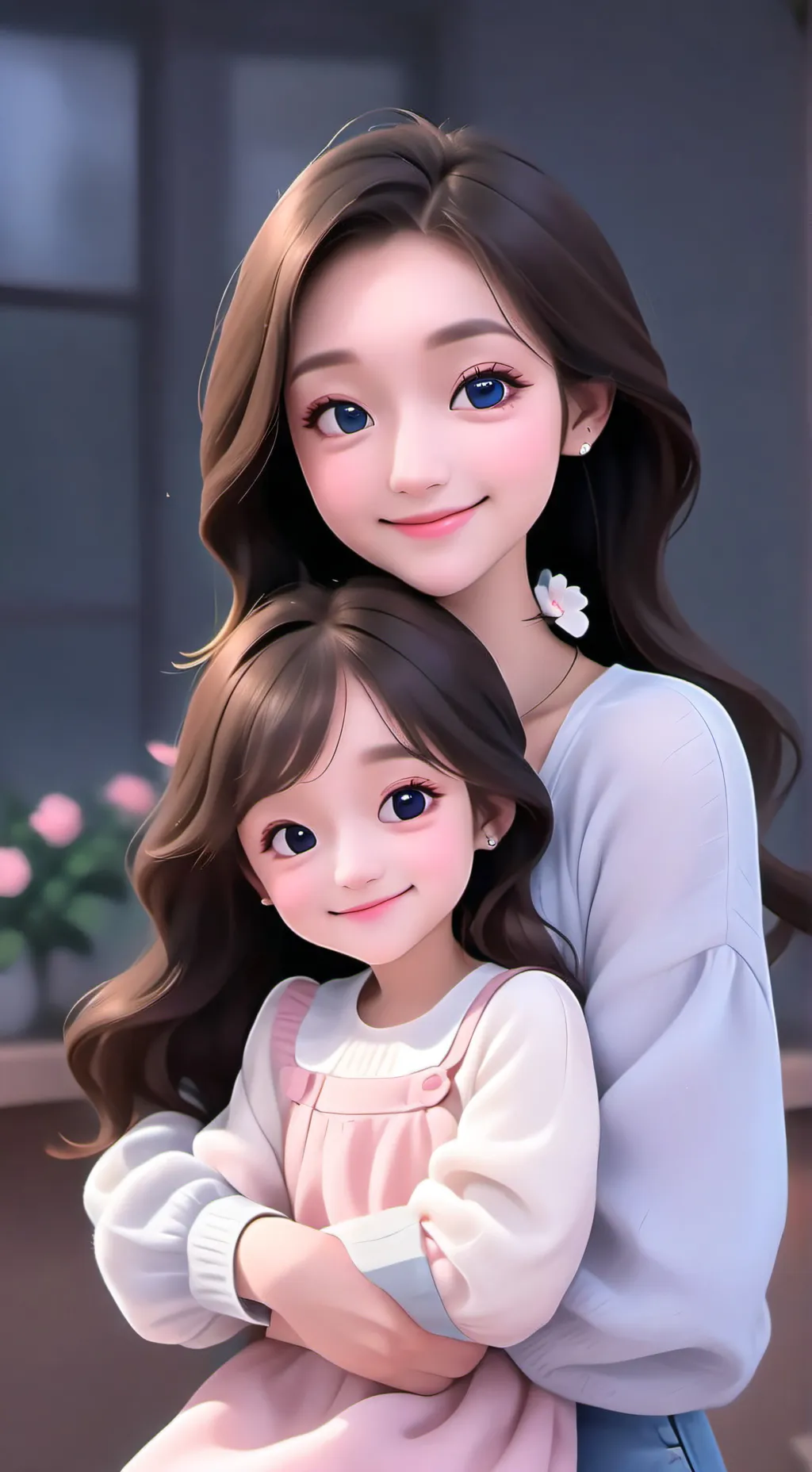 ai character: mom an sis background