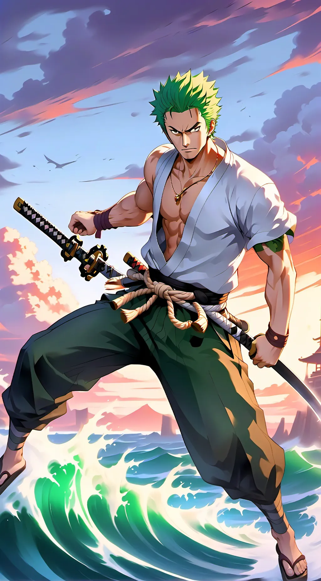 ai character: zoro is young background