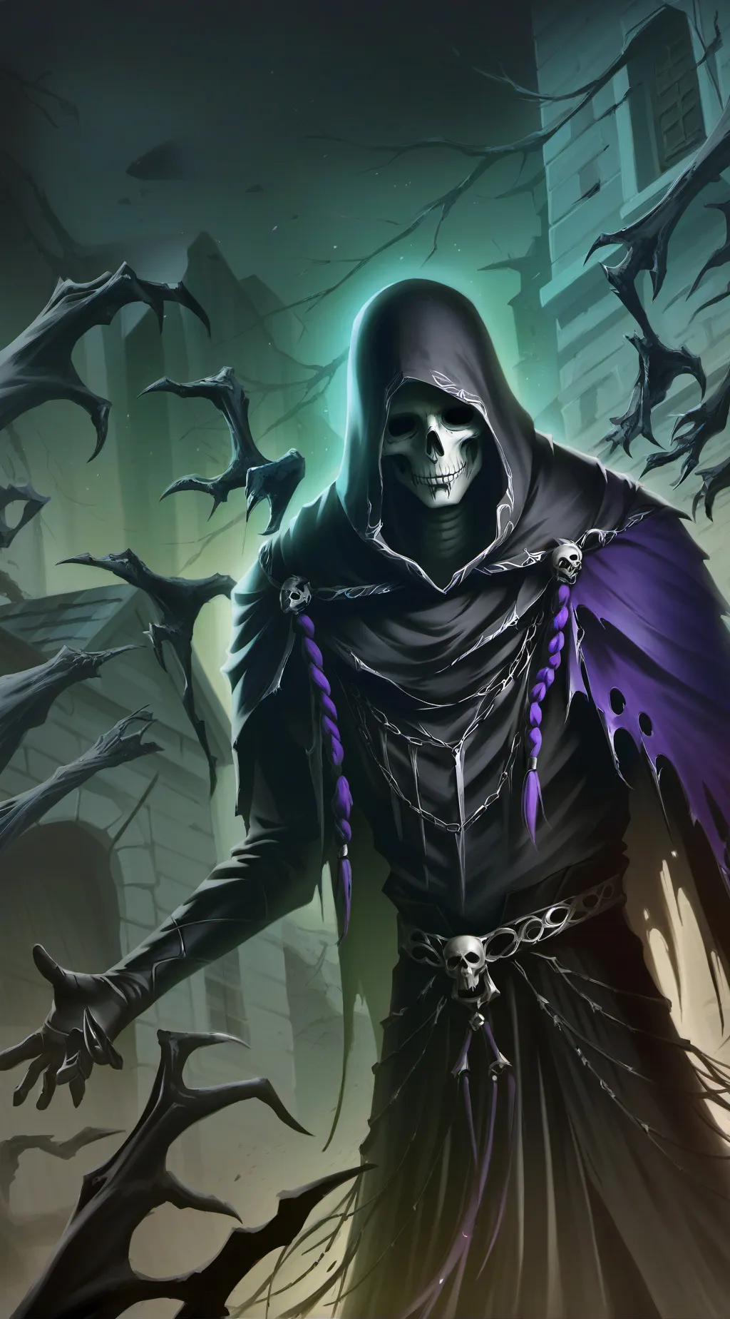 ai character: La Muerte  background