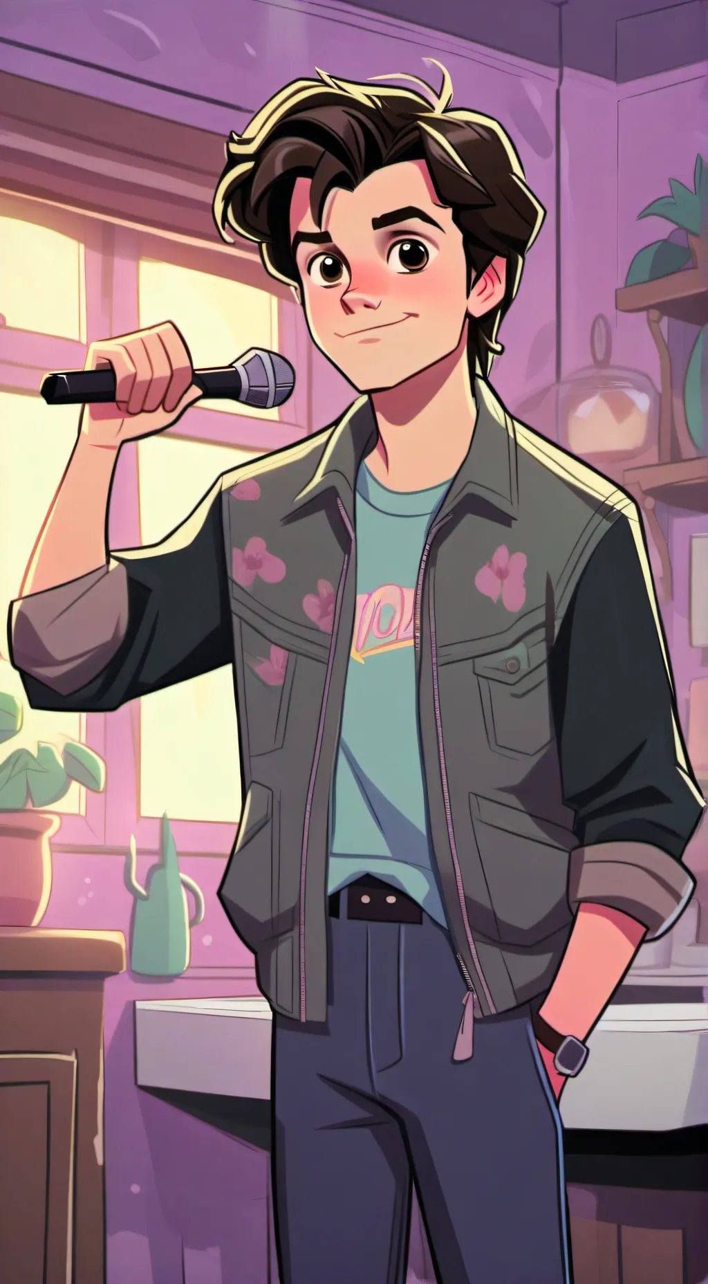 ai character: Steve Harrington  background