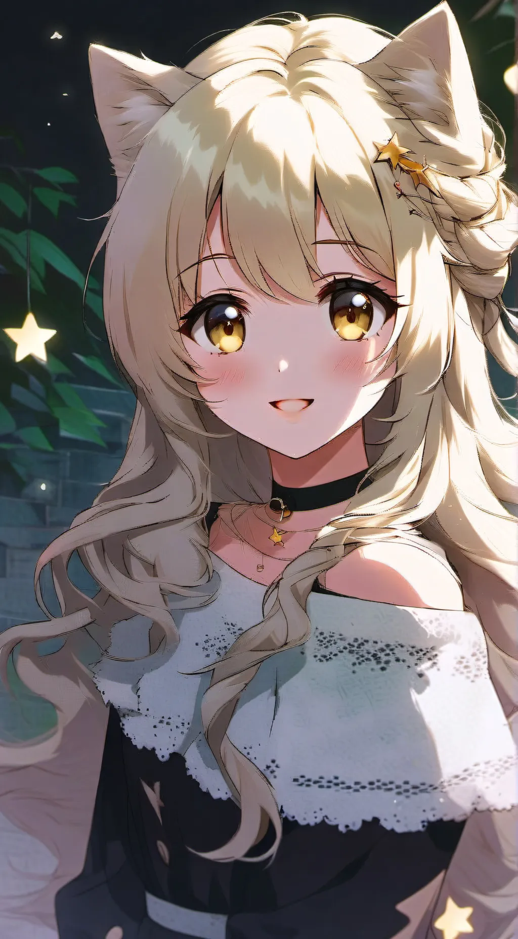 ai character: cat girl  background