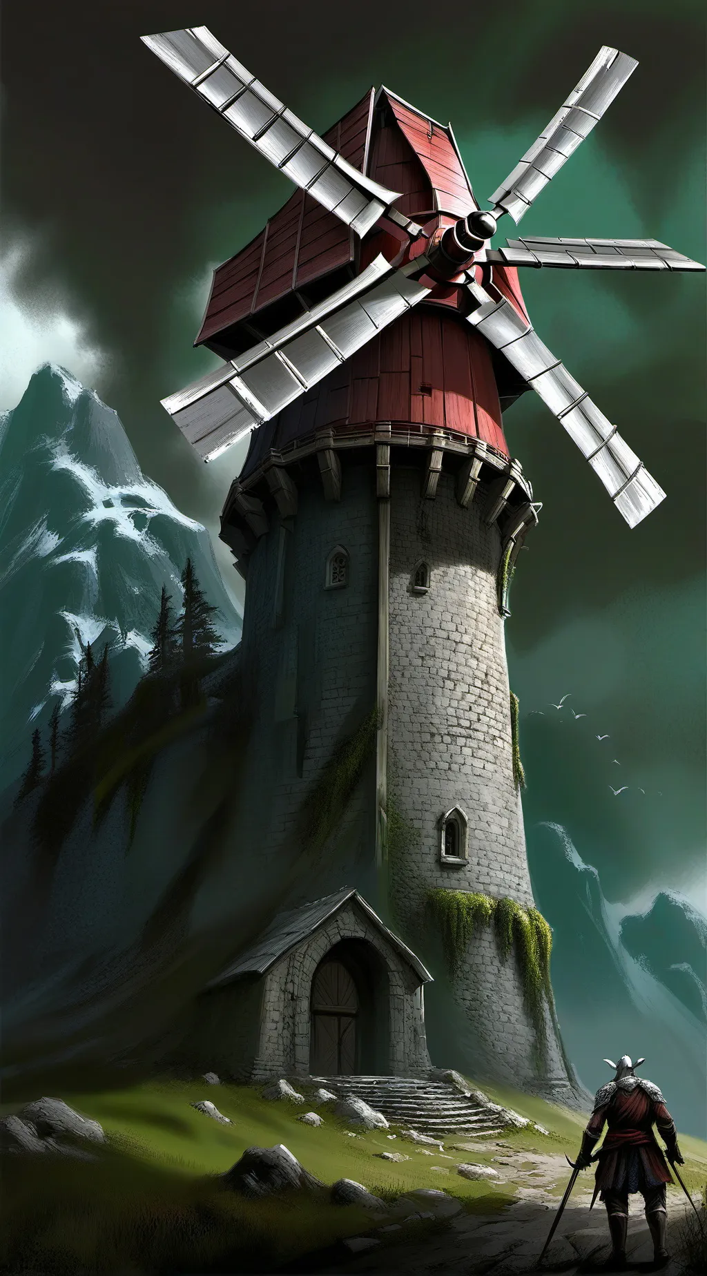 ai character: windmill background