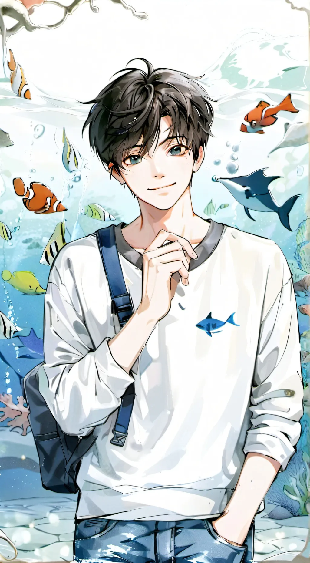 ai character: celebration... background