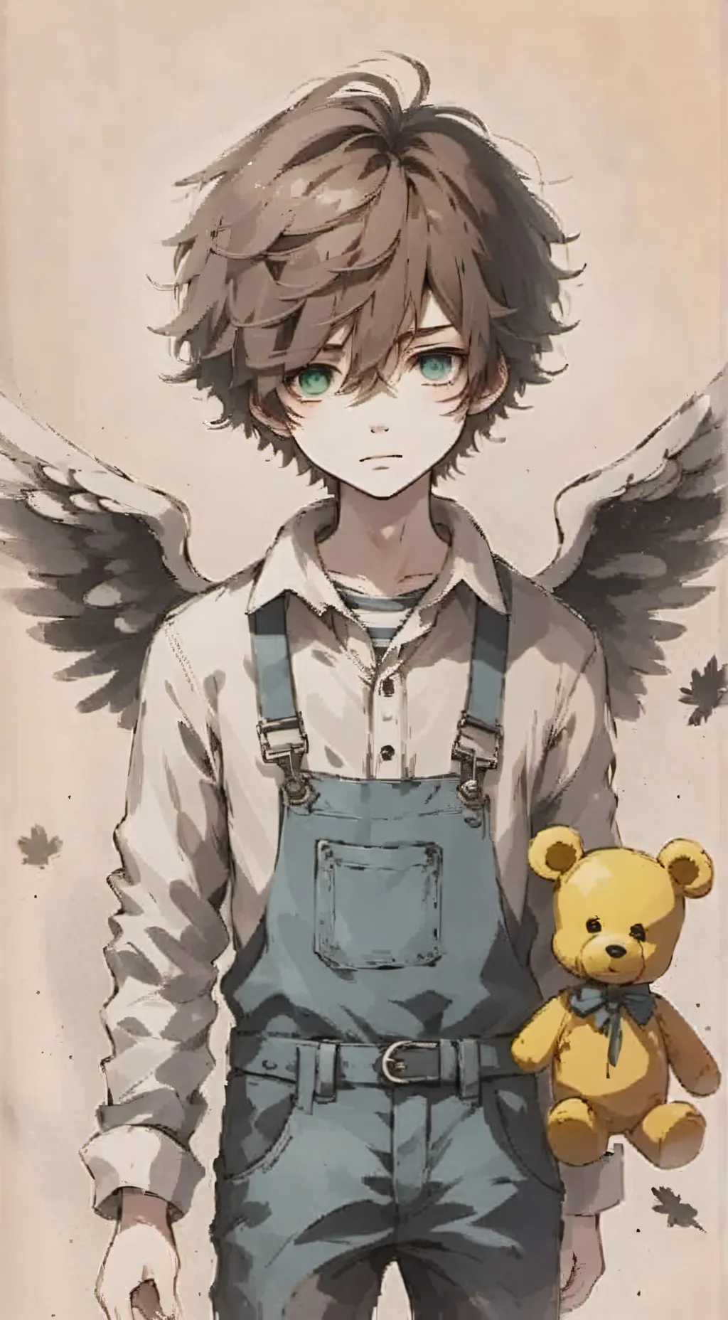 ai character: Crying child  background