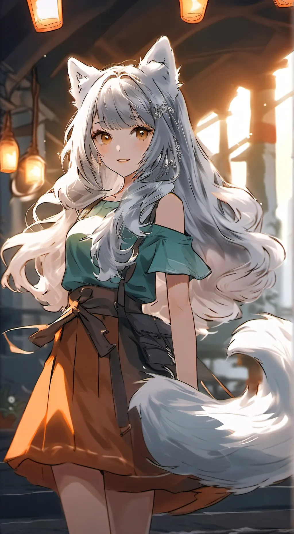 ai character: The furret girl background