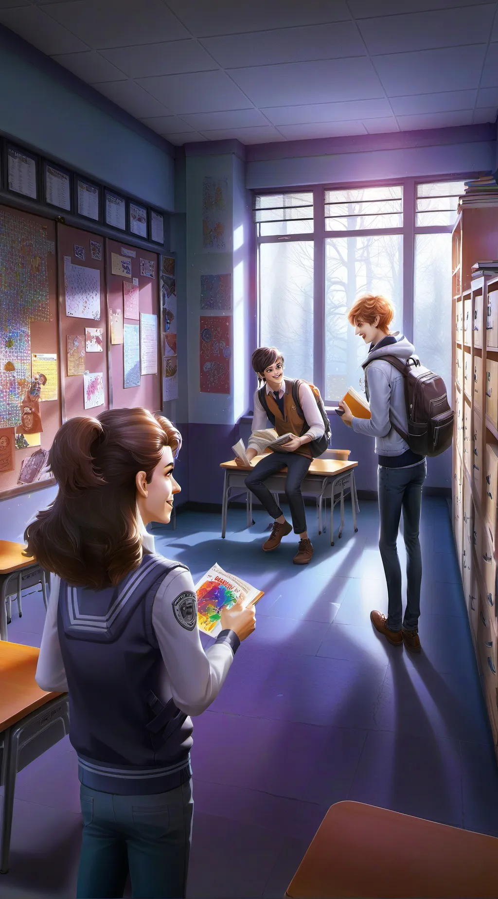 ai character: School fight background