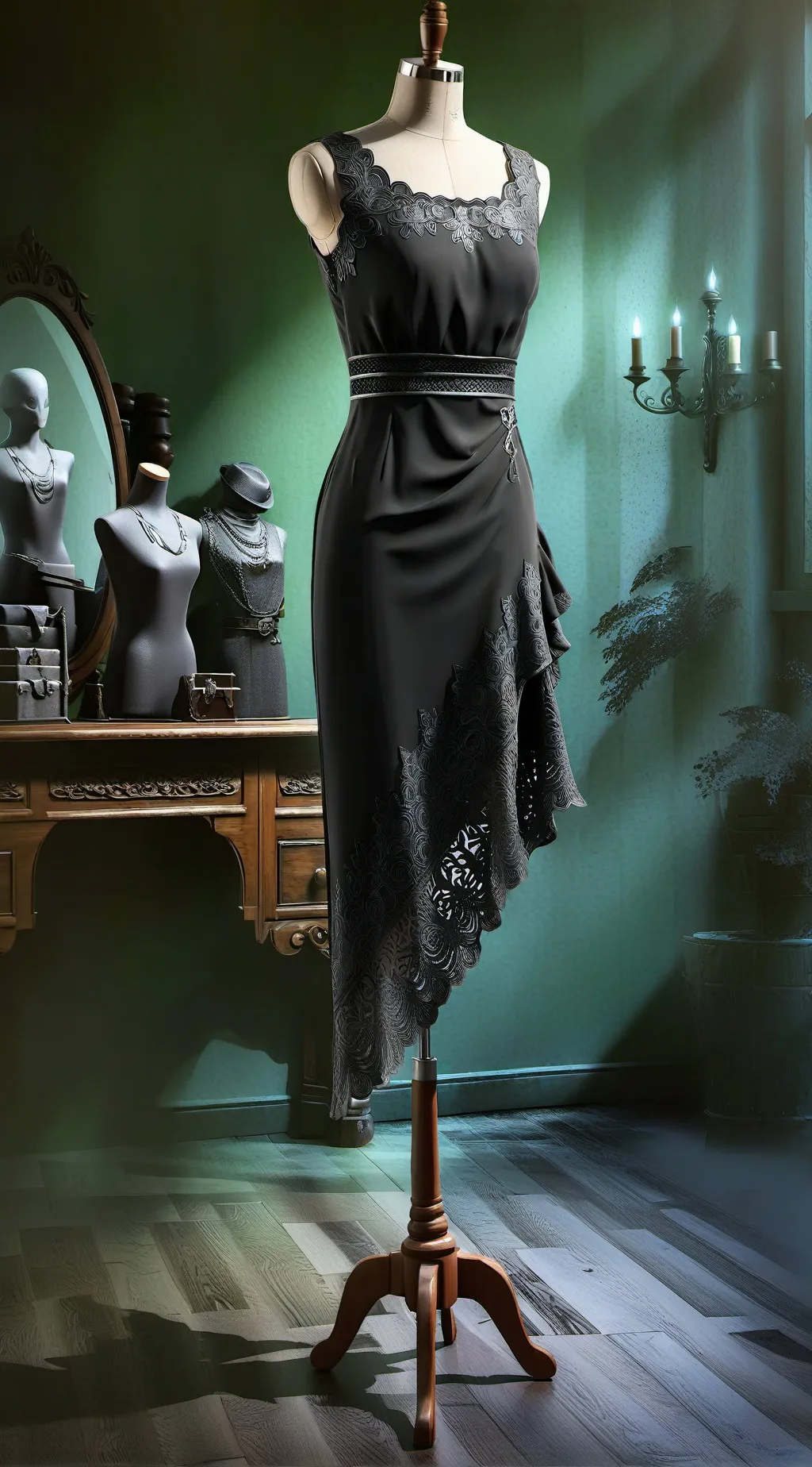 ai character: Abendkleid background