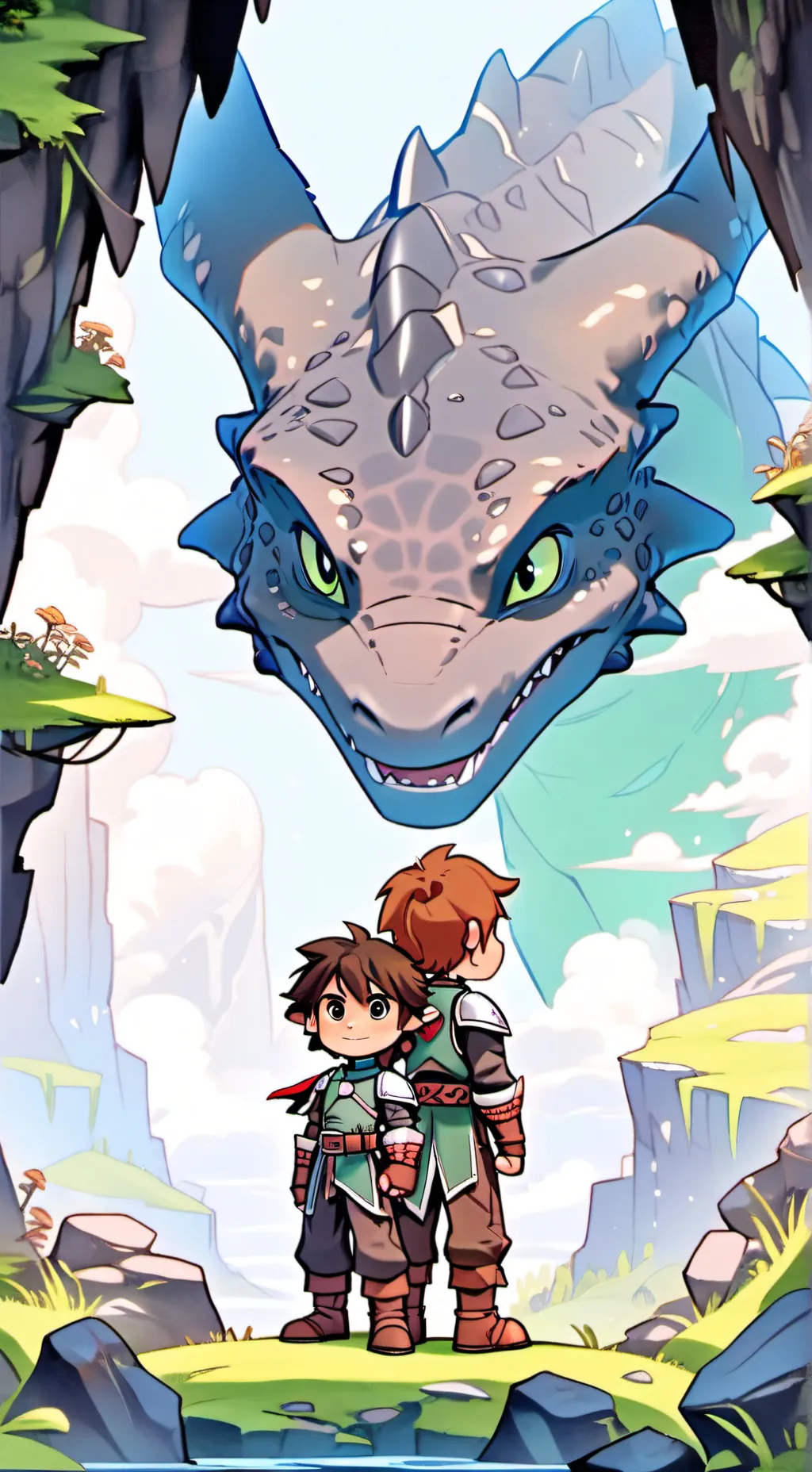 ai character: HTTYD in a cave background