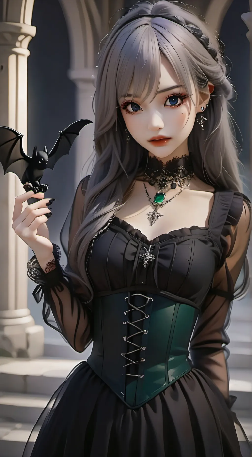 ai character: goth girl(olivia) background