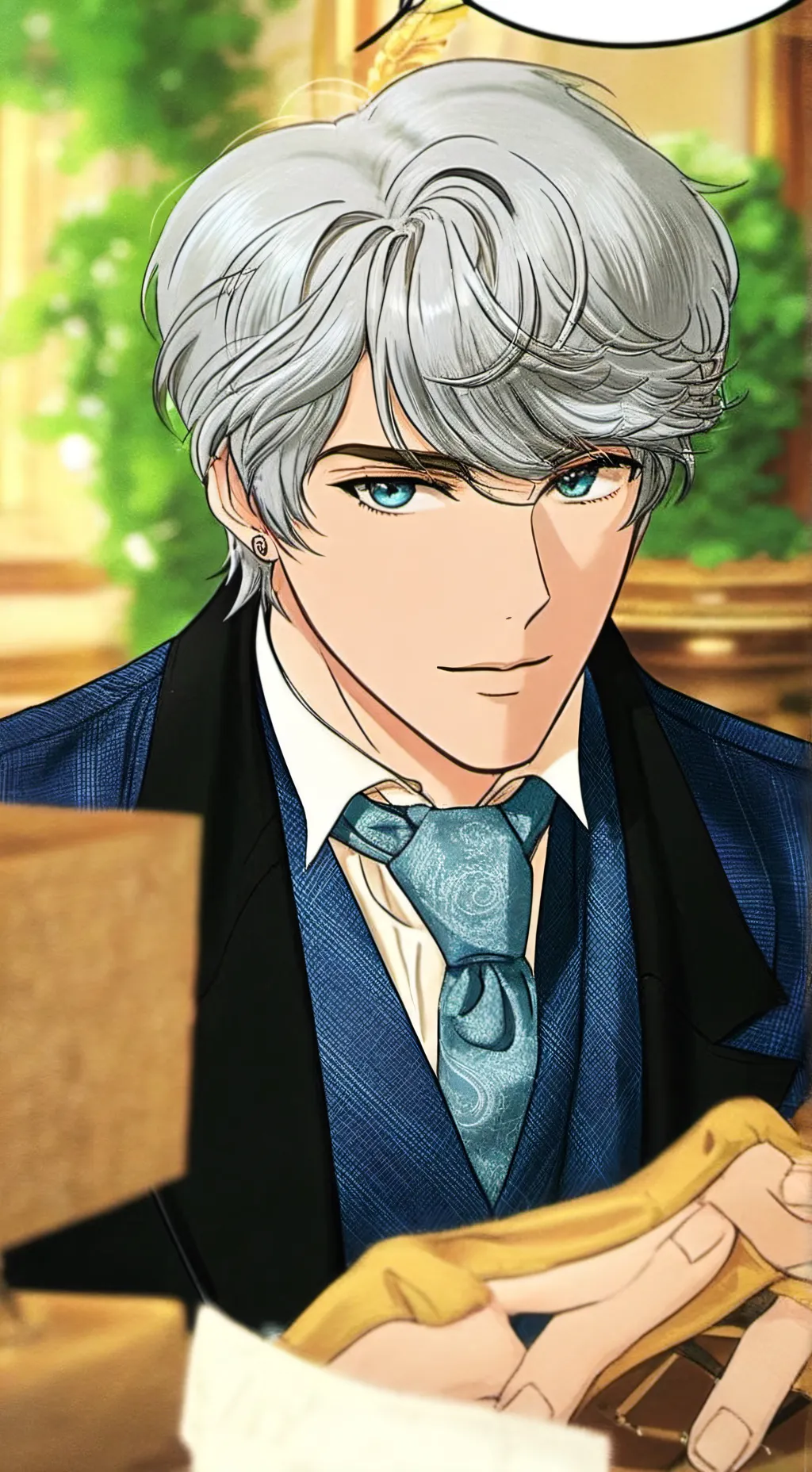 ai character: Silver background