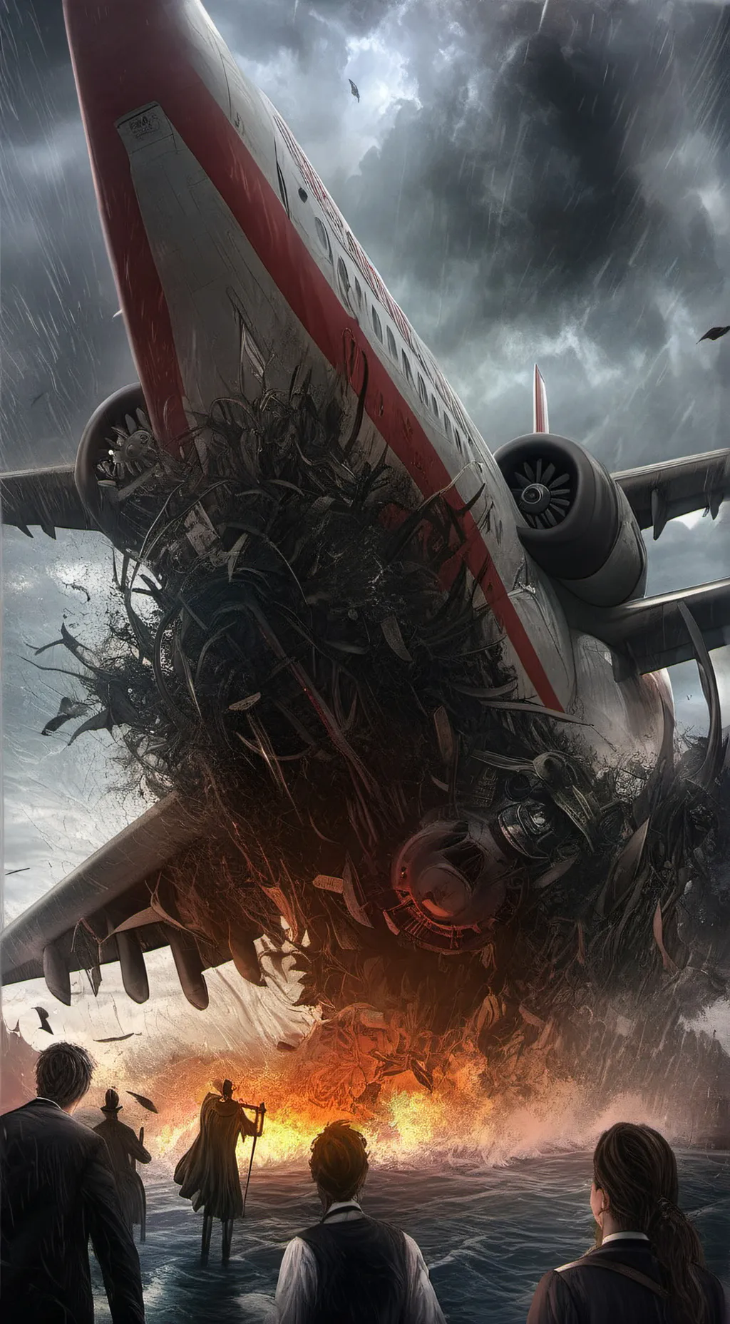 ai character: plane crash background