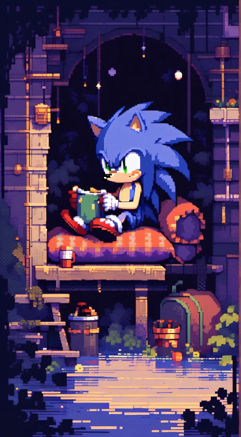 ai character: Sonic sleepover  background