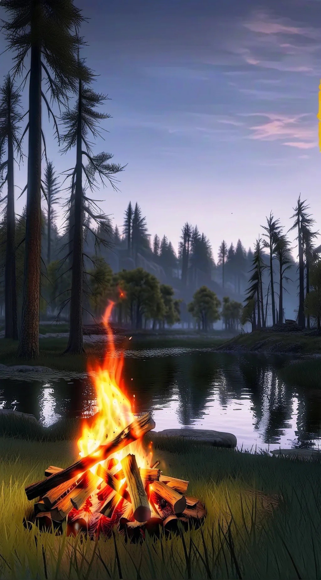 ai character: Mha camping trip background