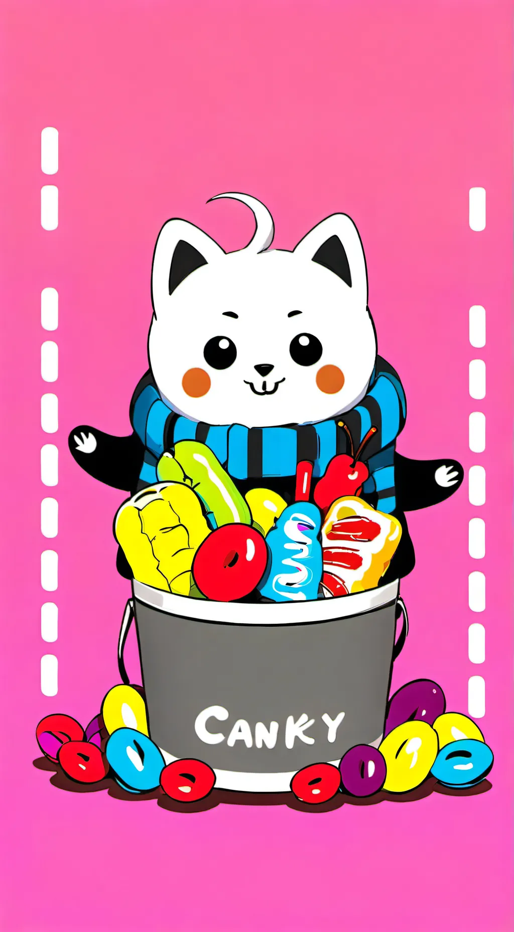 ai character: balloon candy  background