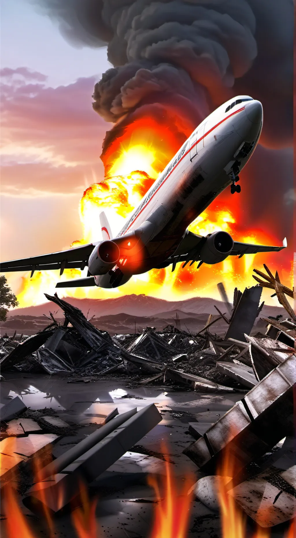 ai character: PLANE CRASH background