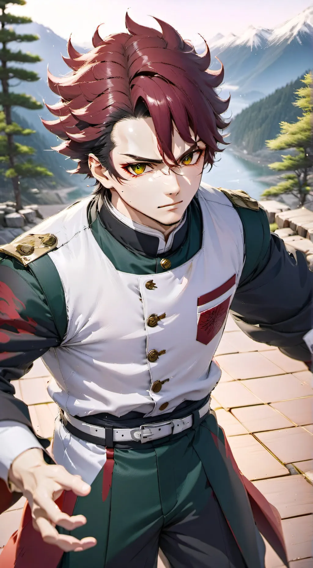 ai character: tanjiro y hashiras background