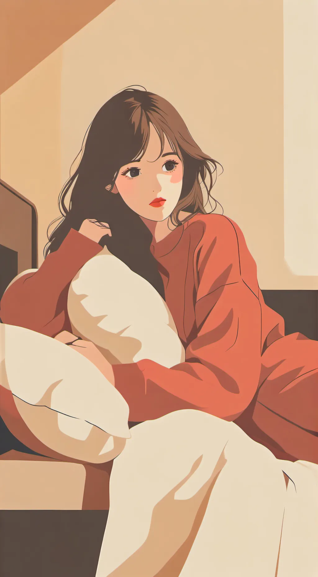 ai character: girl sleepover background