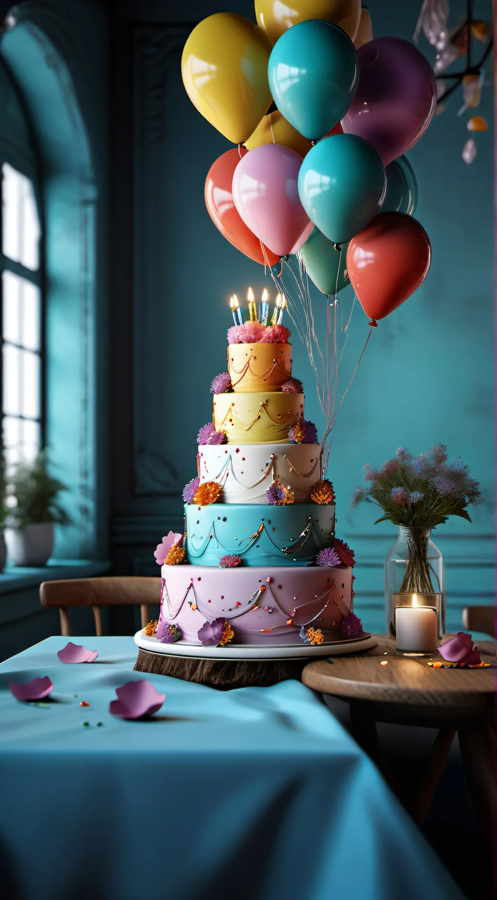 ai character: Birthday background