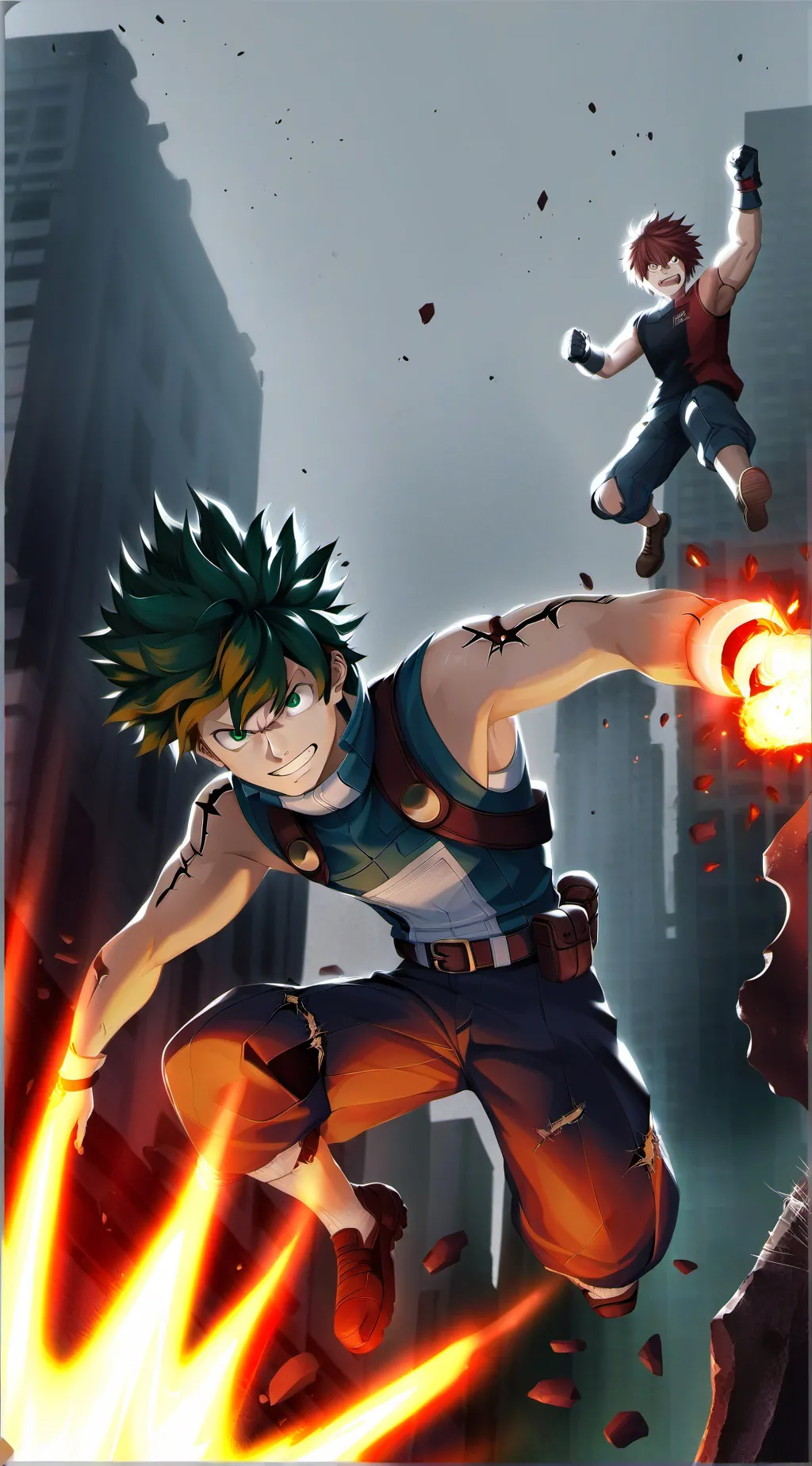 ai character: Mha ice staking! background