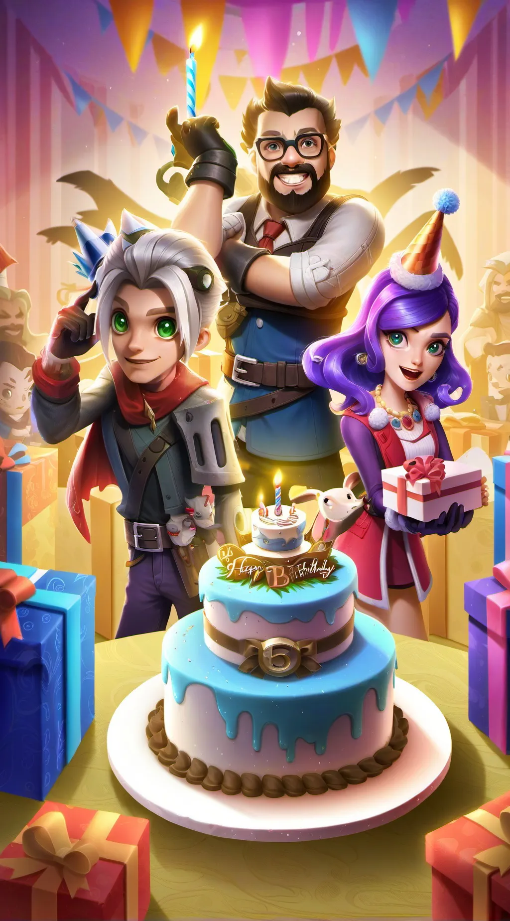 ai character: birthday background