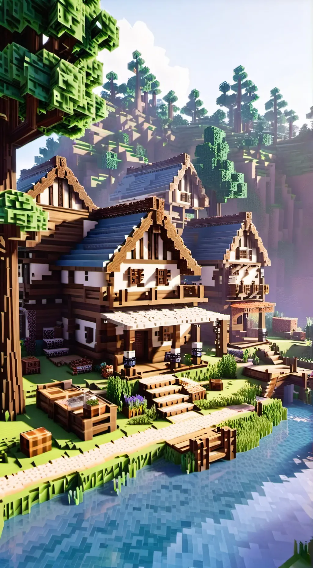 ai character: A Minecraft villag background