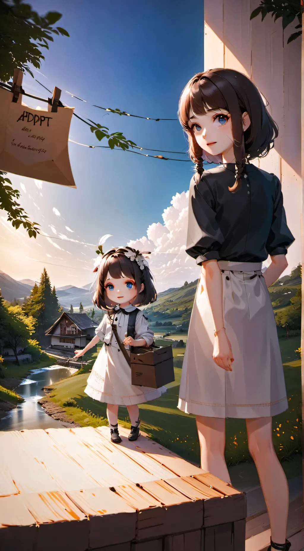 ai character: Izzy and jinx  background