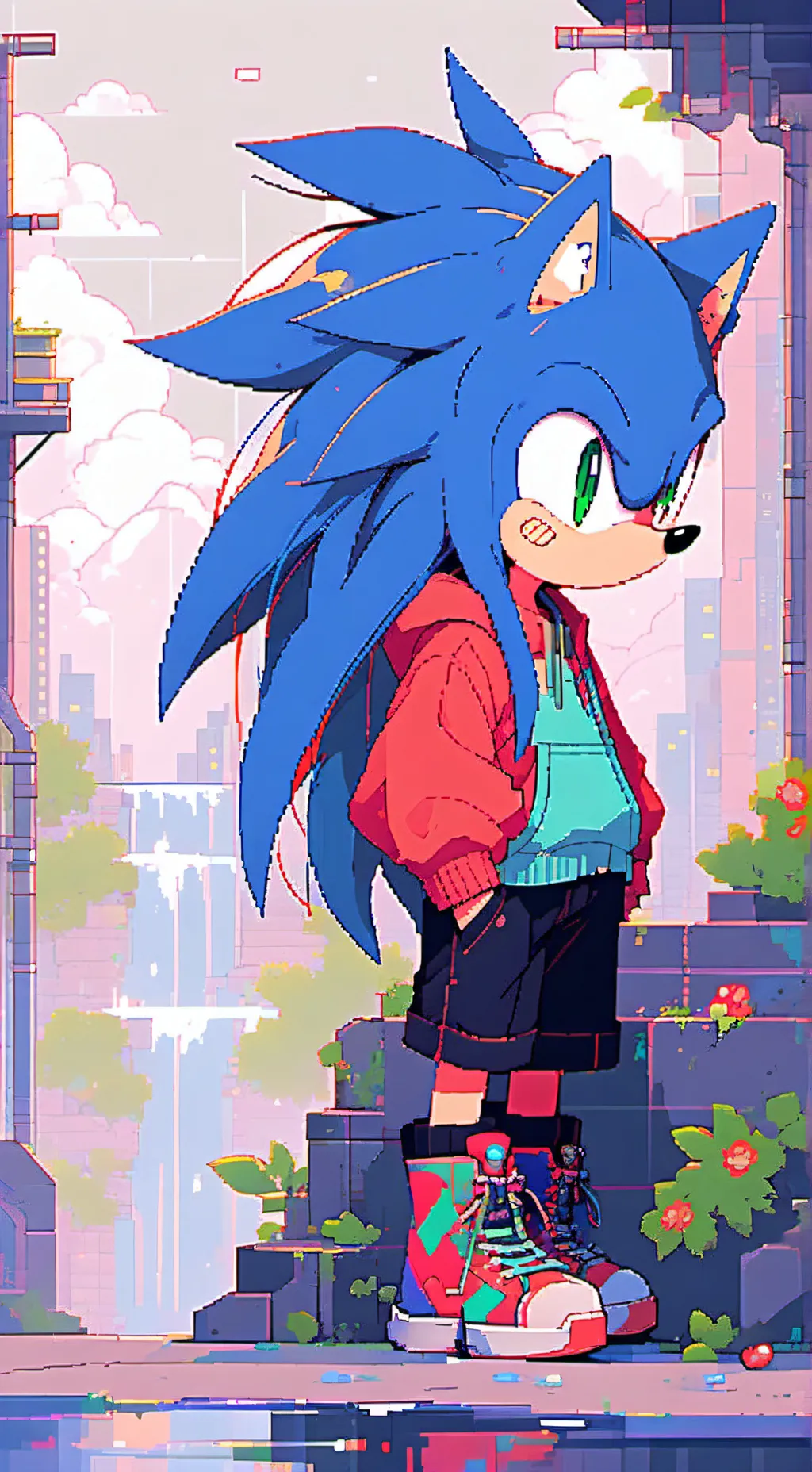 ai character: Sonic pick me background