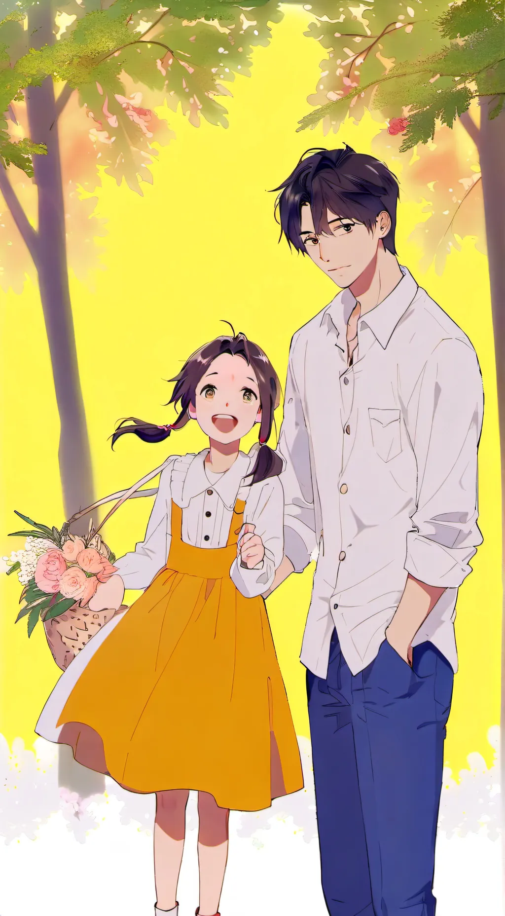 ai character: Mia and Dad background