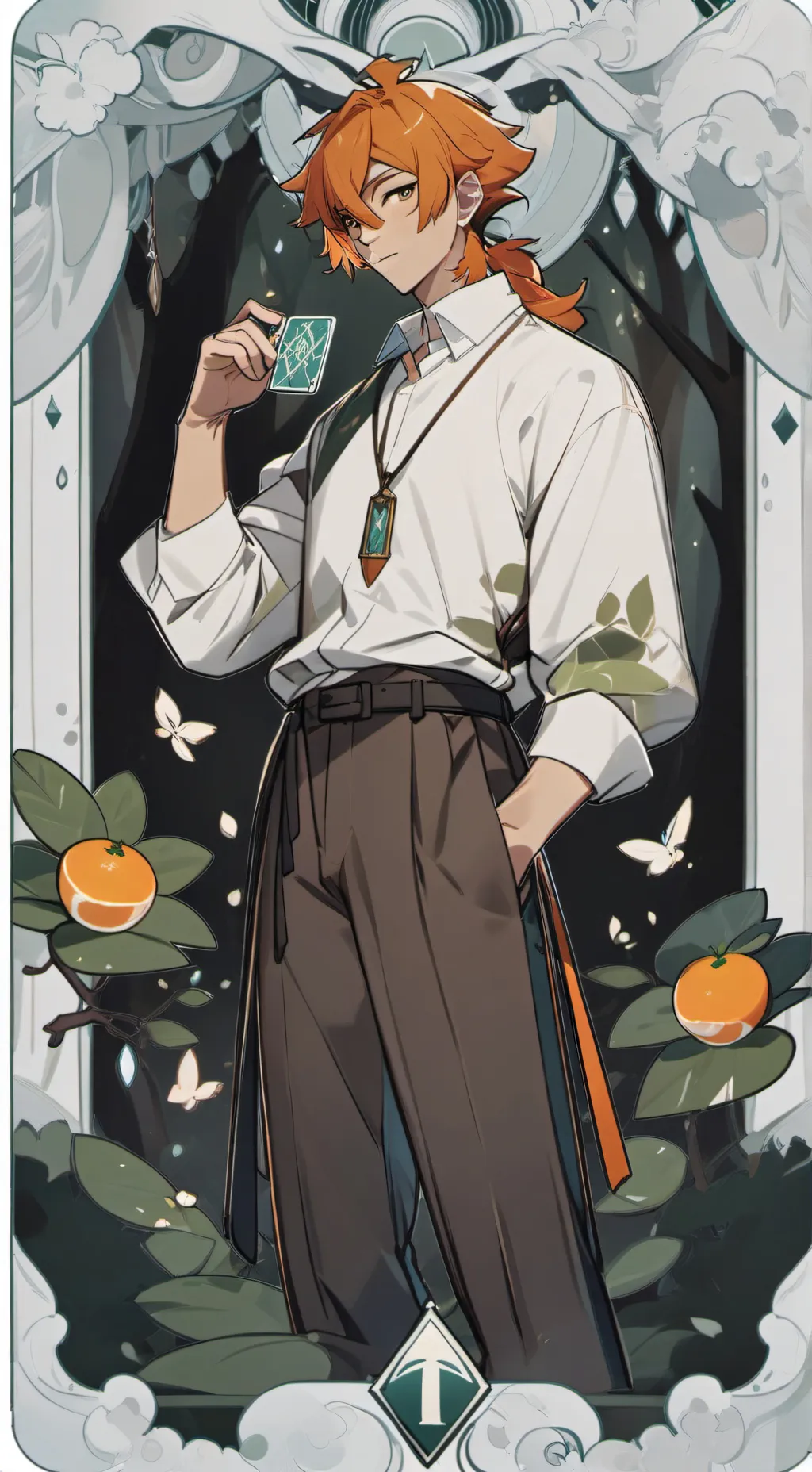 ai character: oranges the bear background