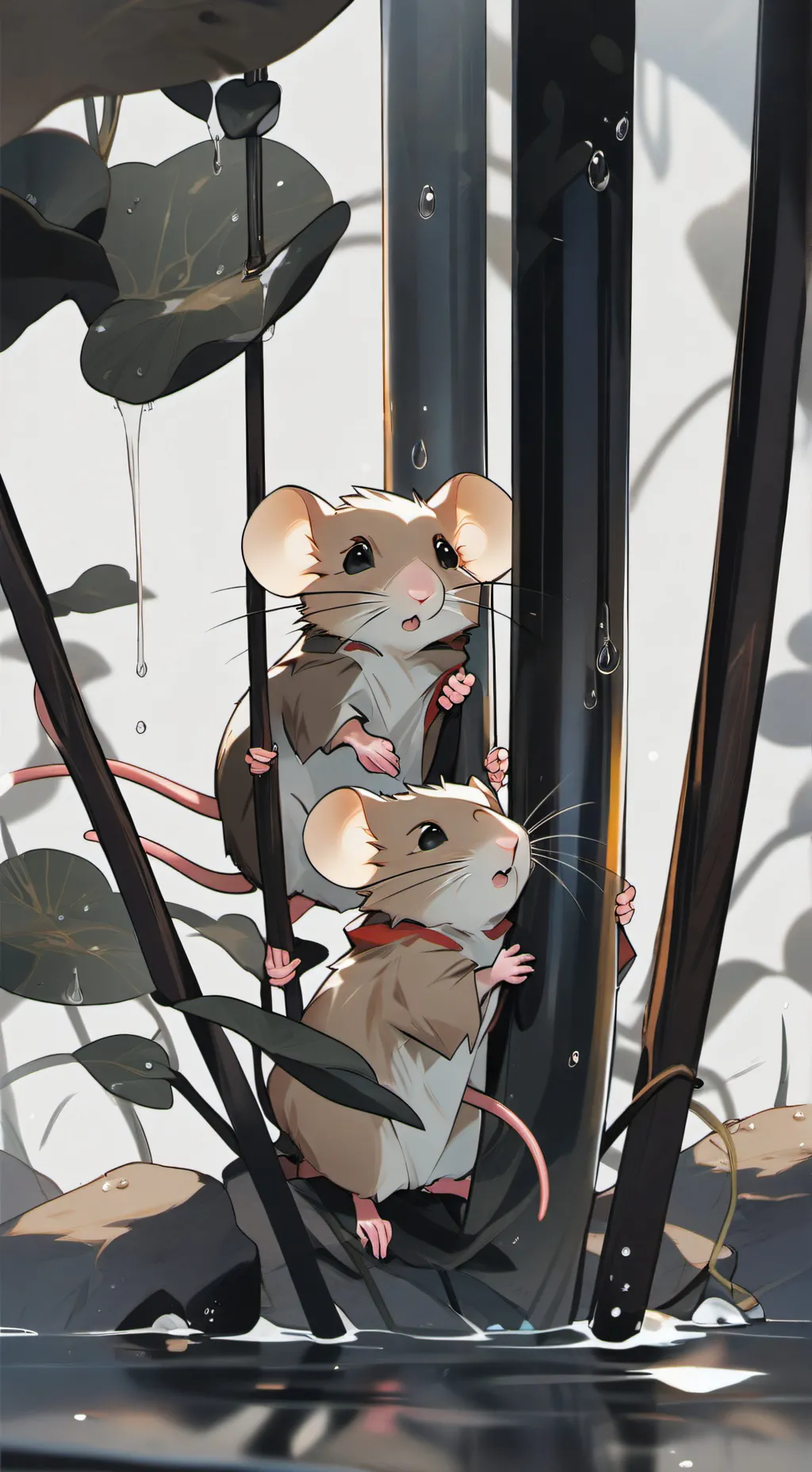 ai character: rodent pond background