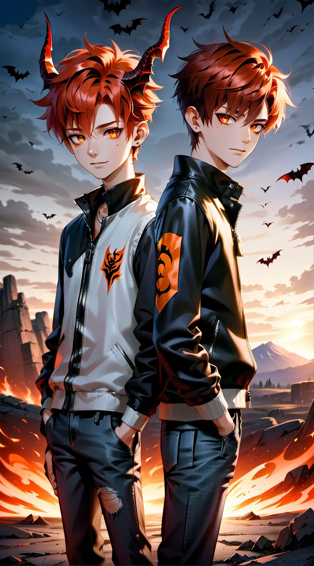 ai character: Valentino + Evarn background