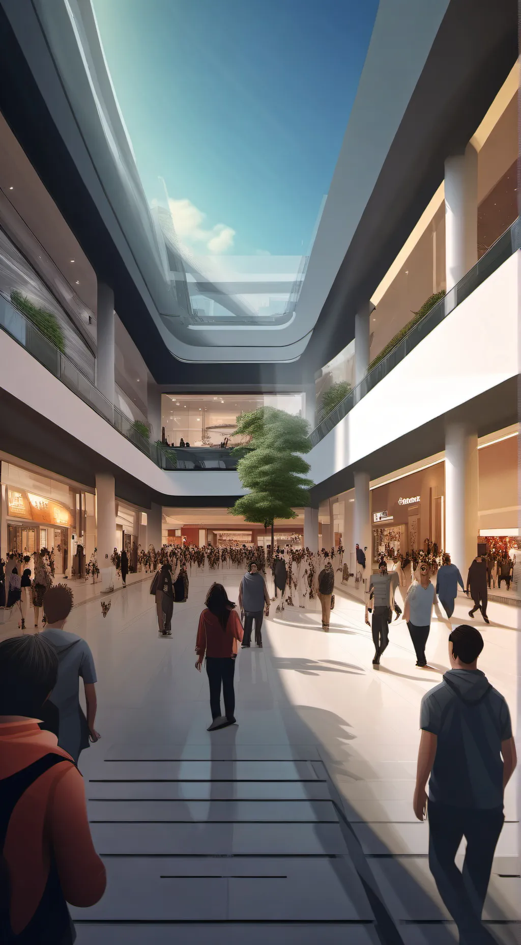 ai character: mall background