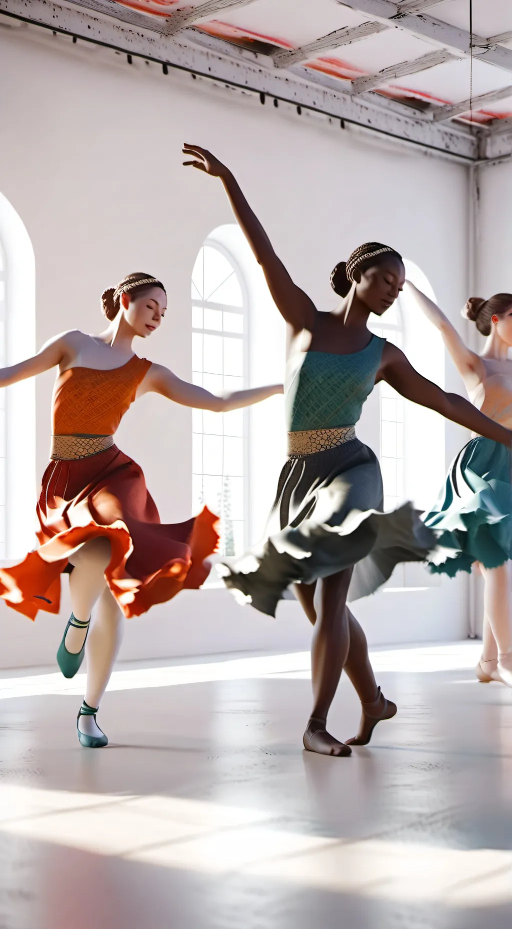 ai character: dance class background