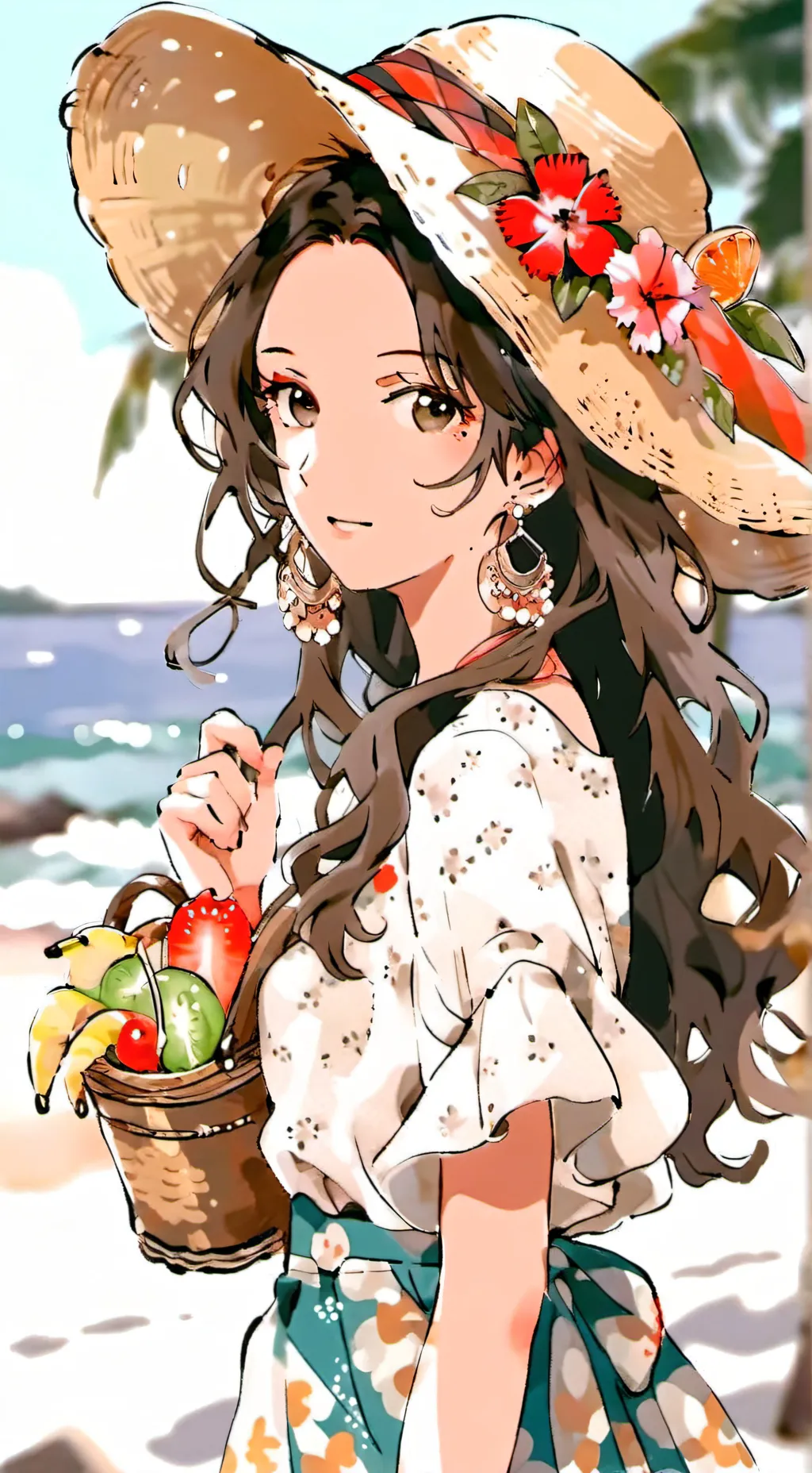 ai character: MHA beach background