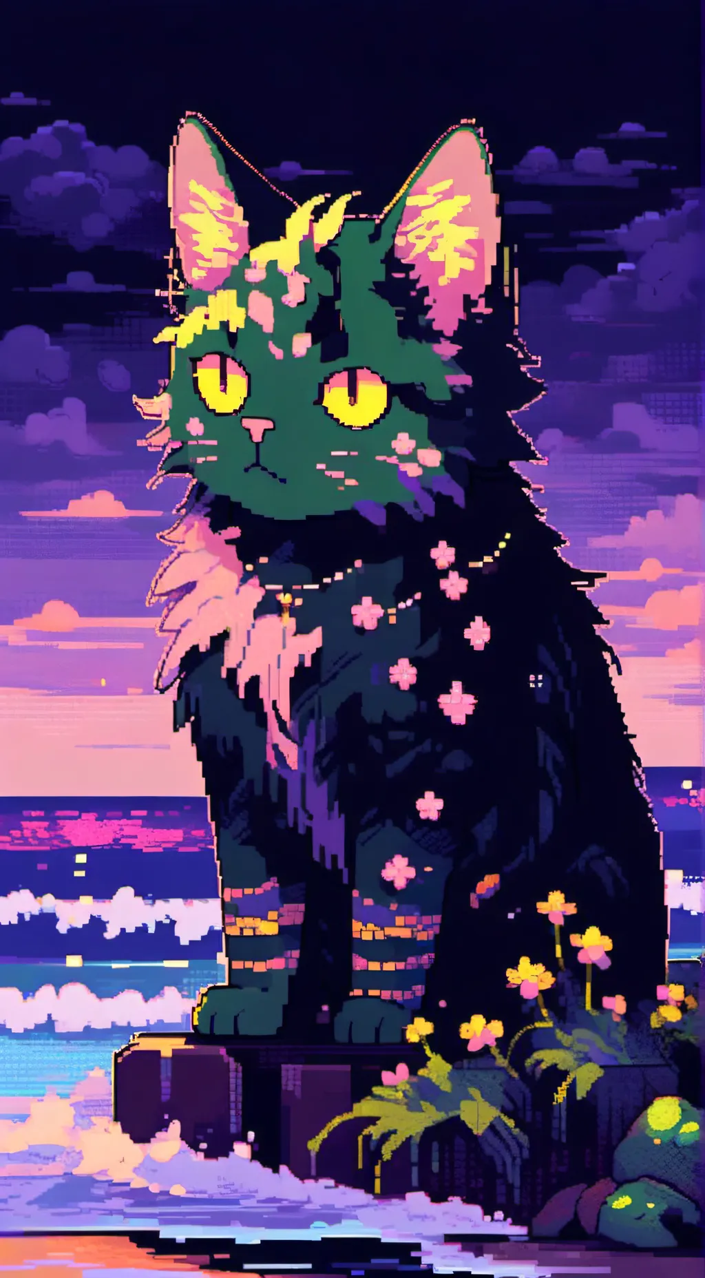 ai character: Seaweed cat background