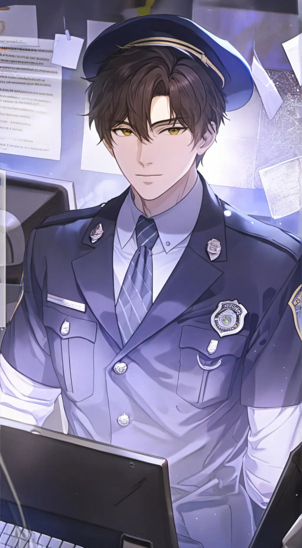 ai character: ladróna +policía background