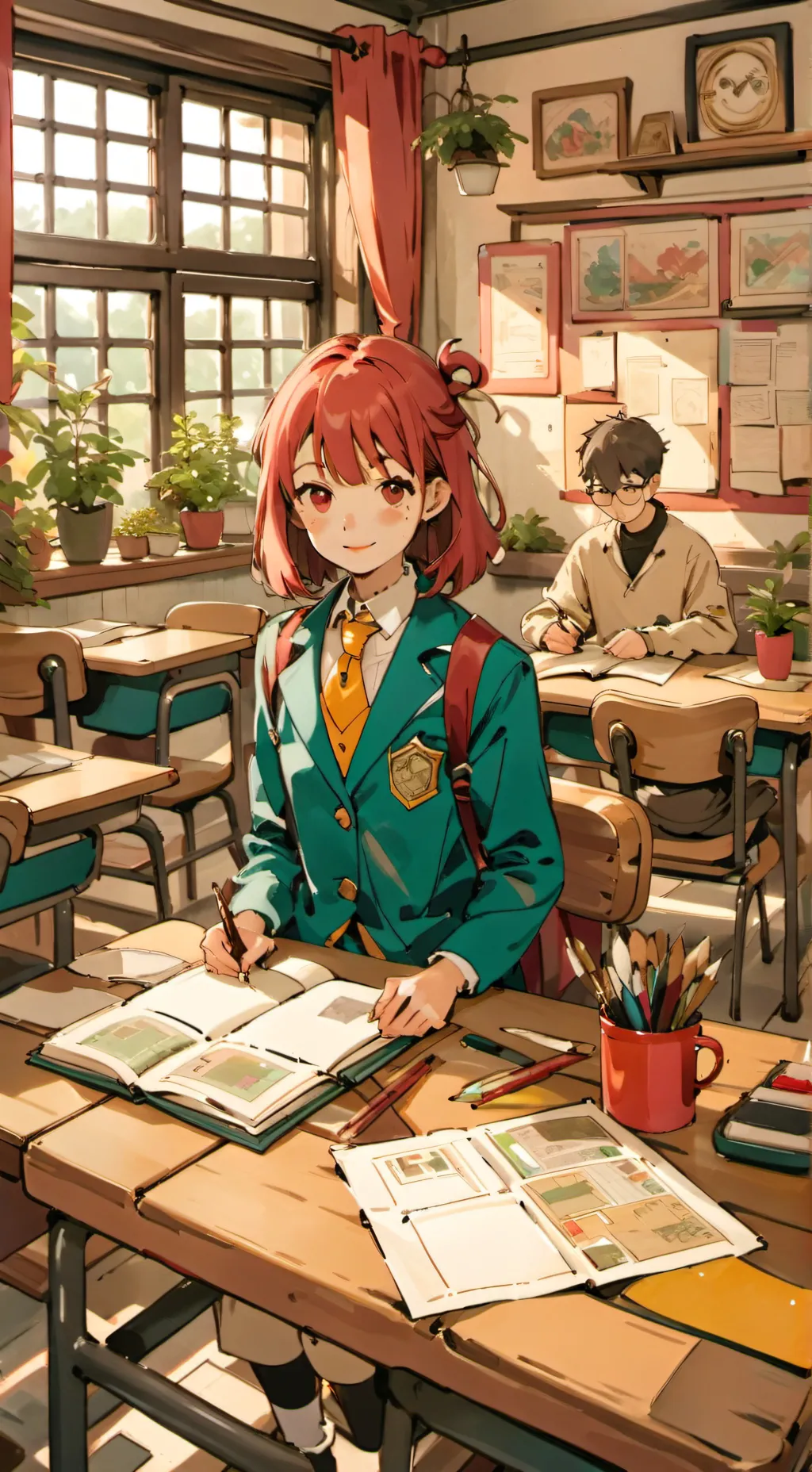 ai character: school day background