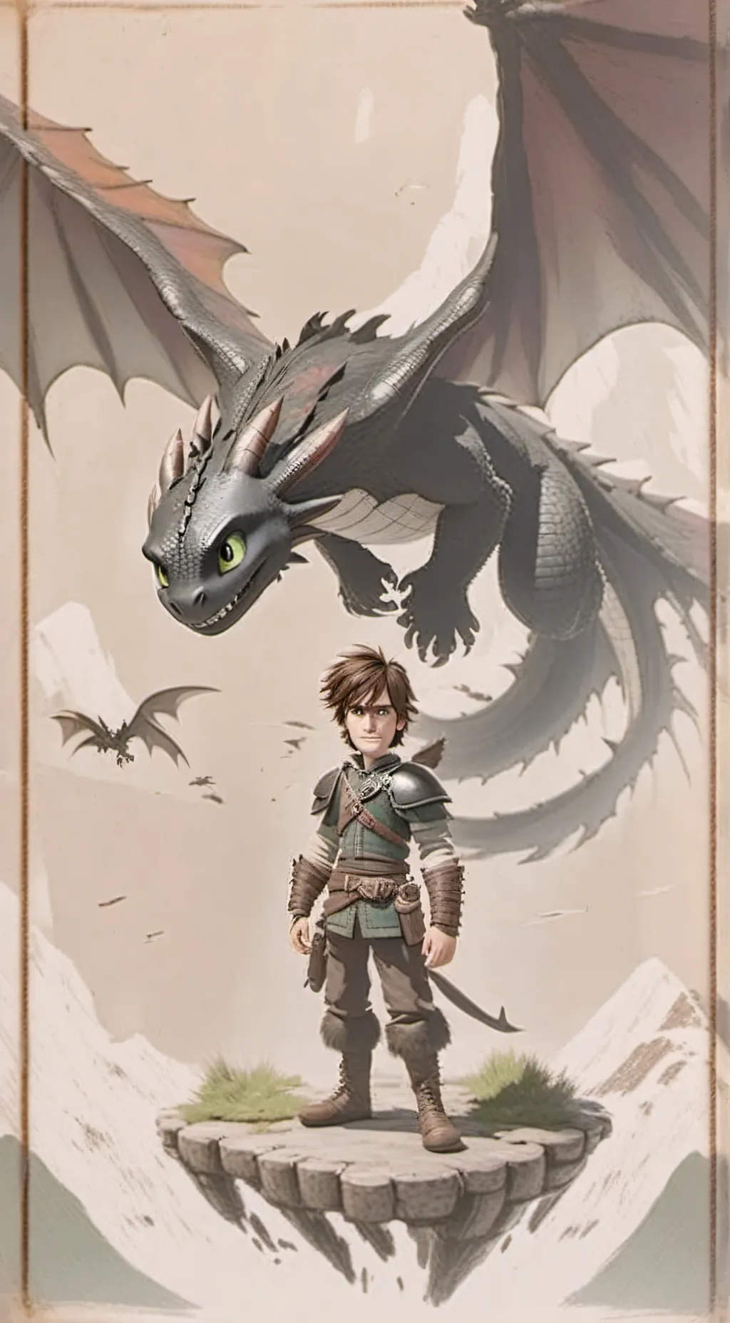 ai character: Toothles & hiccup background