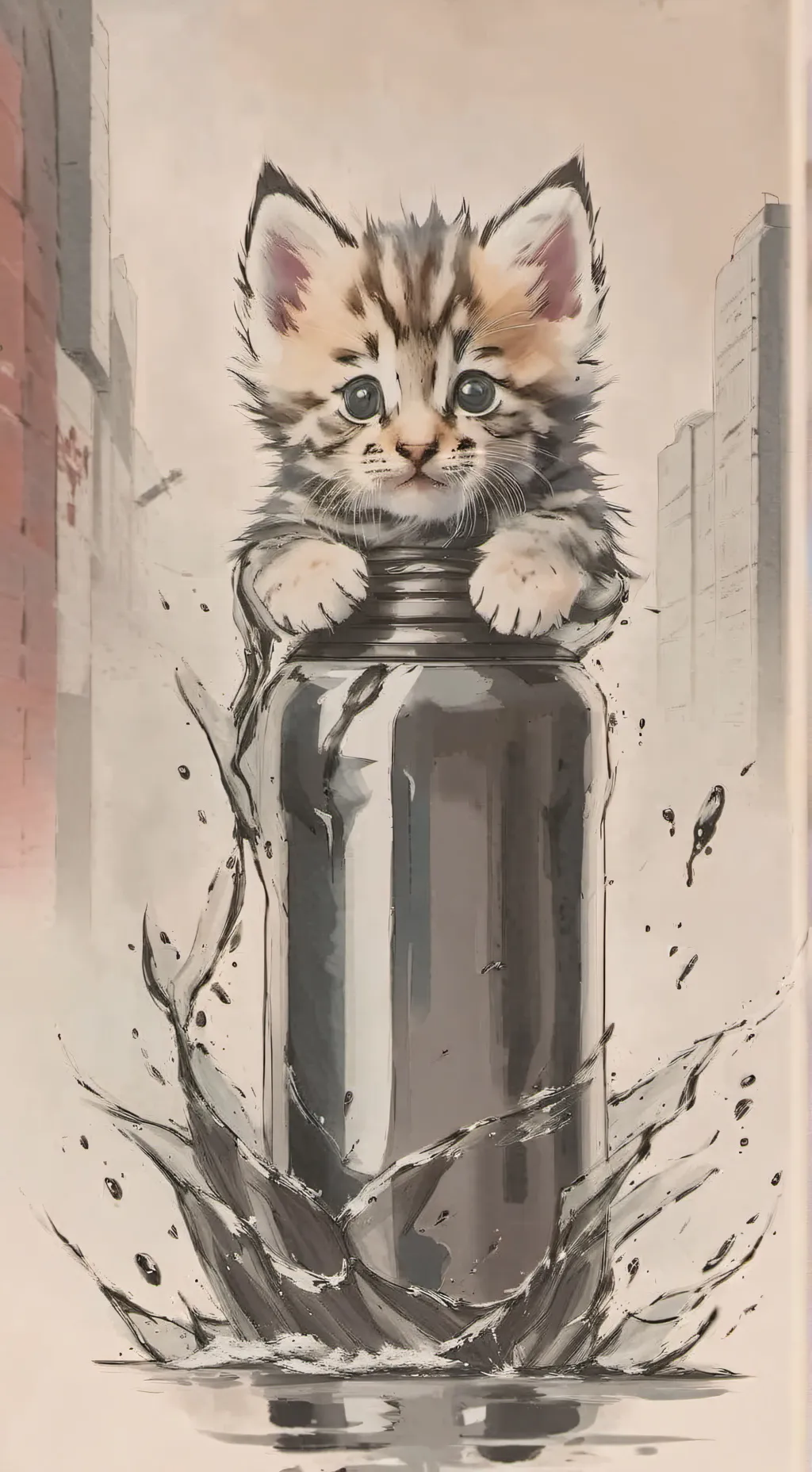 ai character: Stuck in bottle background